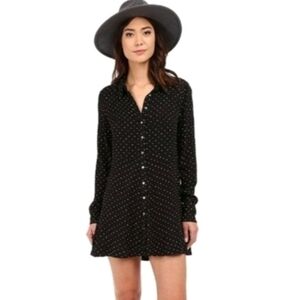 Free People “This Town” Polka Dot Shirt Dress S Petite
